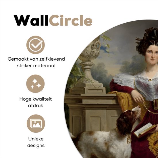 Portrait d'Alida Christina Assink - Peinture de Jan Adam Kruseman Sticker mural cercle papier peint 100x100 cm / cercle papier peint / cercle mural / cercle vivant - autocollant & découpe ronde