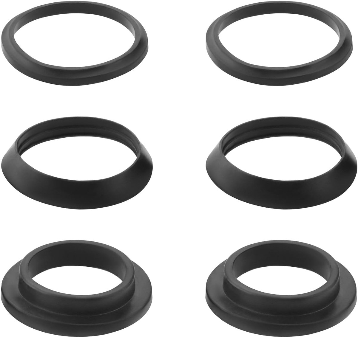2-delig afdichtingsset voor 1 ¼ Inch Sifon Rubber Afdichtende Platte Wigverbinding Vervanging voor 1 1/4 Inch Afvoerpijp Wastafel Geurval Sifonbuis Sifonfles Sifon Zwart