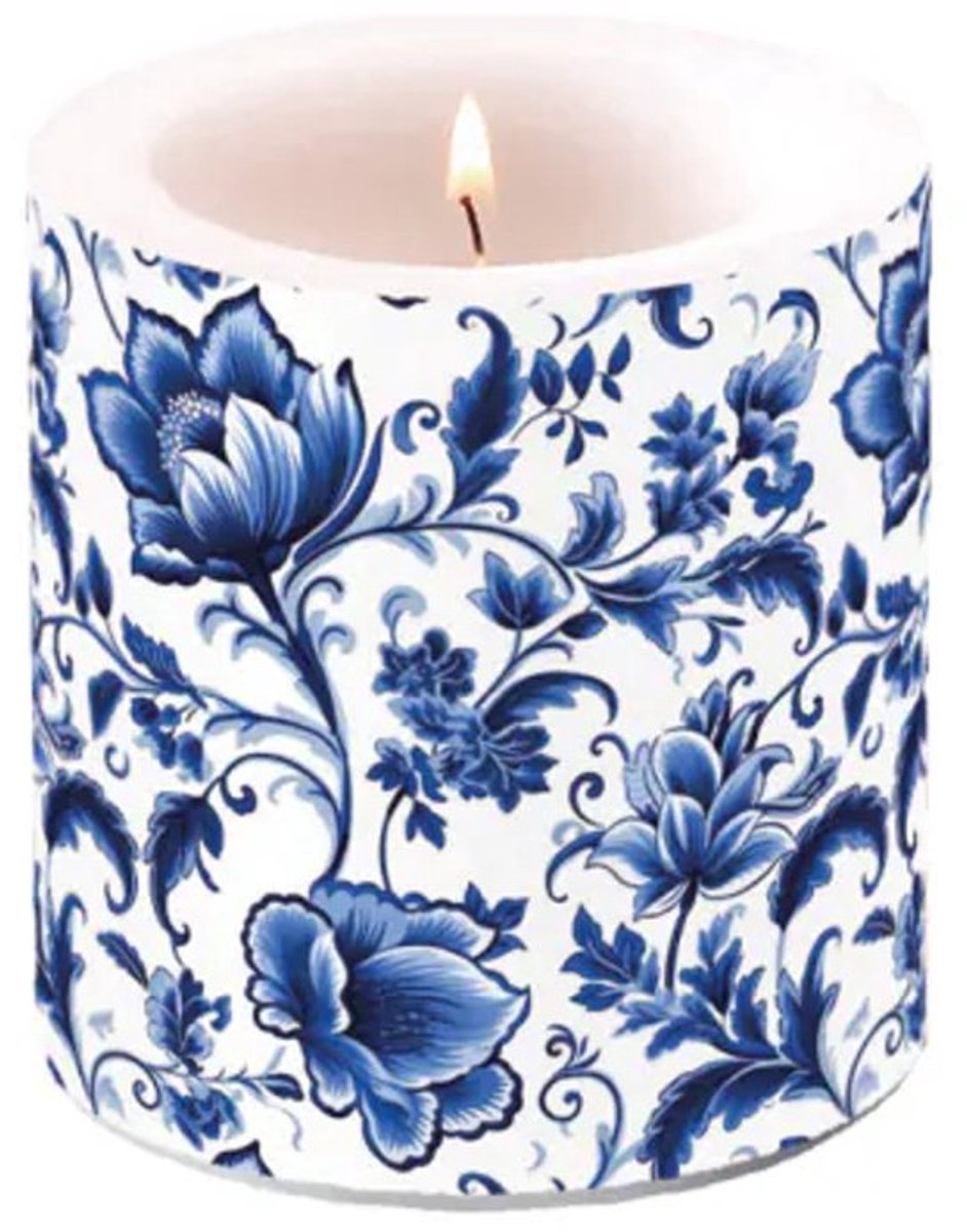 Ambiente - Kaars - Small - 35 branduren - Delft Blue Florals