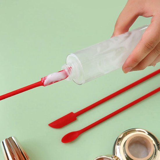 Spatels, 3 stuks, kleine make-up-spatelset, herbruikbare dubbele uiteinden, kleine siliconen lepel-spatel voor pot, keuken en schoonheid (paars/geel/blauw) — afbeelding 2