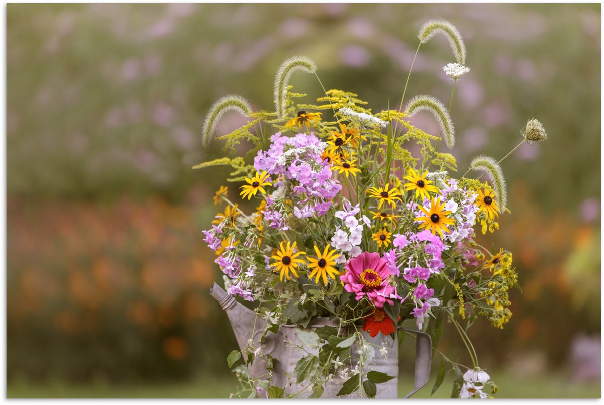 Poster 30x20 cm - Bloemen - Gieter - Kleur - Posters - Kamer decoratie - Wanddecoratie woo
