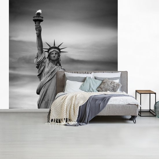 Papier peint - Papiers Papier peint photo New York - Statue de la Liberté - Zwart - Wit - Largeur 260 cm x Hauteur 260 cm