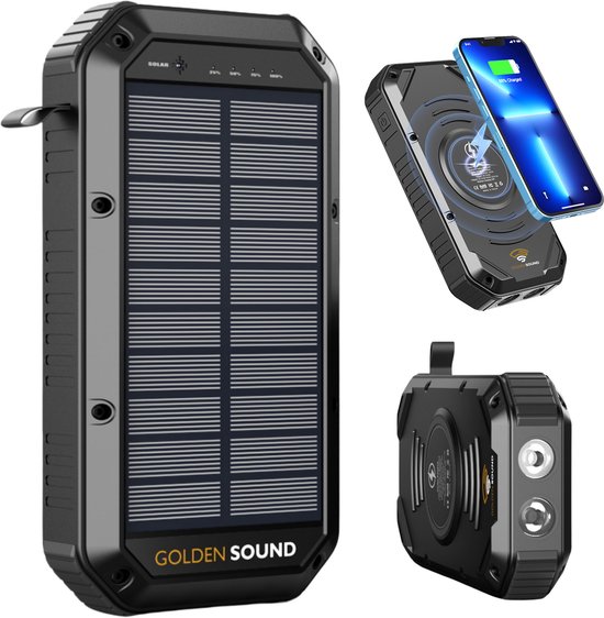 Golden Sound Solar Powerbank 6 poorten