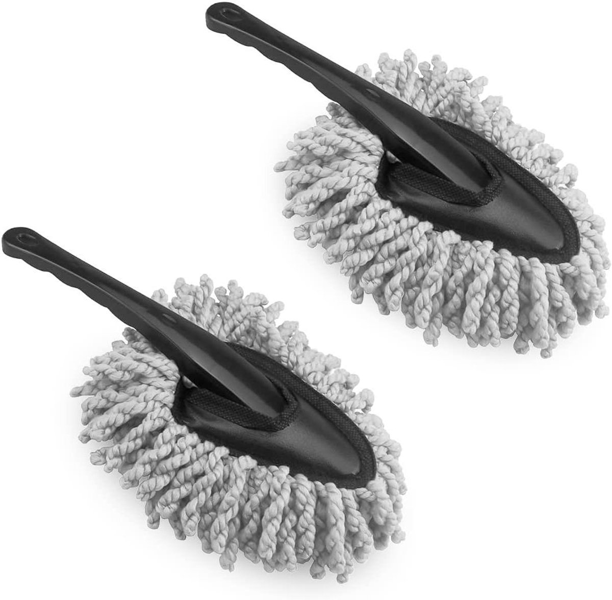 Auto Stoffer Set - Microvezel Borstels - Auto Reinigen - Zonder Lak Beschadiging - 2 Stuks - Grijs