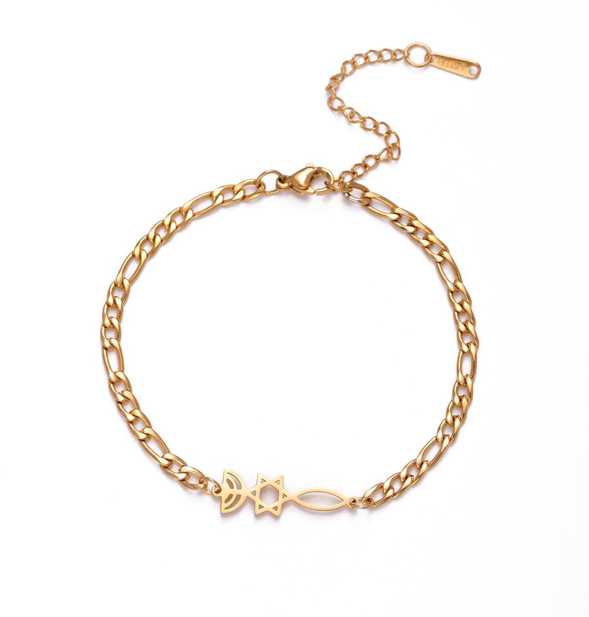 Kandelaar Armband voor Vrouwen Rvs Retro Israël Kandelaar Ster van David Armbanden Chanoeka Sieraden