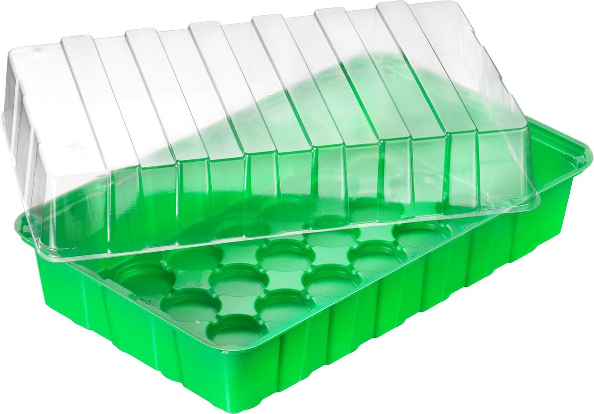 FLOR79020 Kamerbroeikas, 36 x 22 x 13 cm, voor maximaal 18 planten, met verdiepingen en watergoten, kweekhuis voor zaden en zaailingen