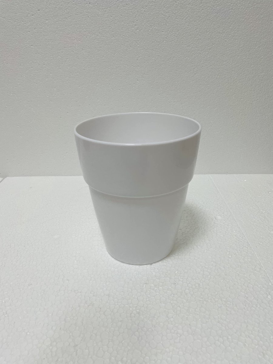 Vaas Ø 12 x H 14,5 cm, voor binnen en buiten, voor thuis en kantoor, planten, bloemen, kruiden, orchideeën (wit)