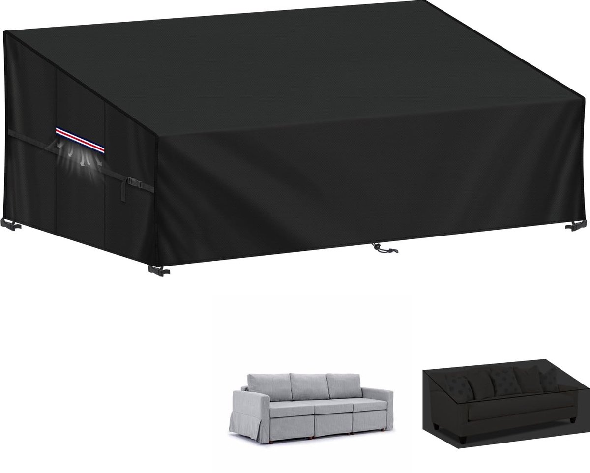 Beschermhoes voor Tuinbank, 420D Oxford-Stof Hoes voor Tuinbank 3-4 Zits Tuinmeubelhoes, Lounge Sofa Afdekking Waterdichte Hoes voor Tuinmeubelen Sectionele Tuinbankhoes, 208x99x89/61cm