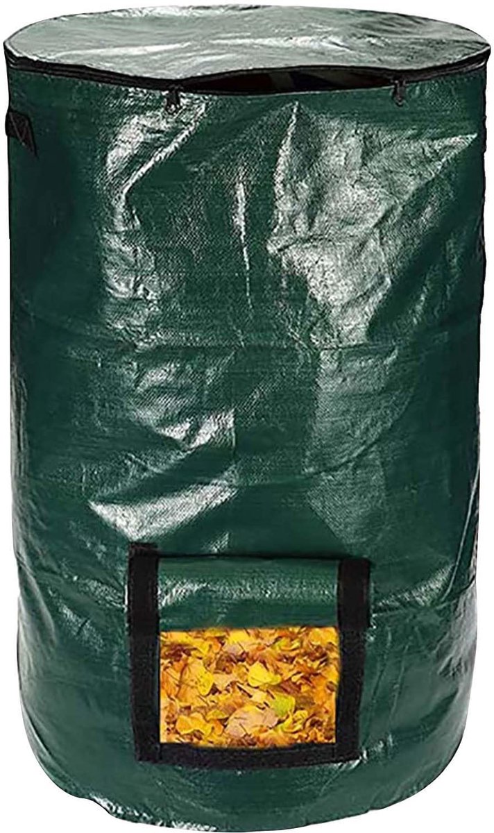 Garden Stand Up Composter, Snelcomposter, Moderne Mini Snelcomposter, Composter voor Balkon Tuin Keuken & Terras - met deksel en compost ontnemingsvenster (128 liter)
