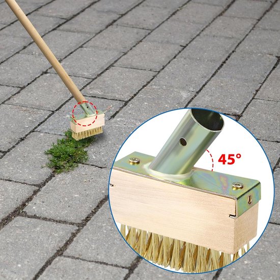 Set van 4 voegen- en grasborstels, schuimrubberen borstel, onkruidschraper, tuinbezem, reiniging — afbeelding 3