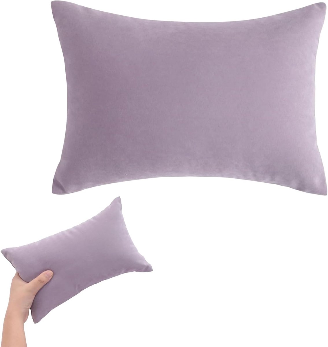 kussens om te slapen, 11 x 7 inch mini-kussen, zacht kussen met kussensloop, kleine kussens voor volwassen kinderen, katten, honden, kantoortailleondersteuning, machinewasbaar (violet)