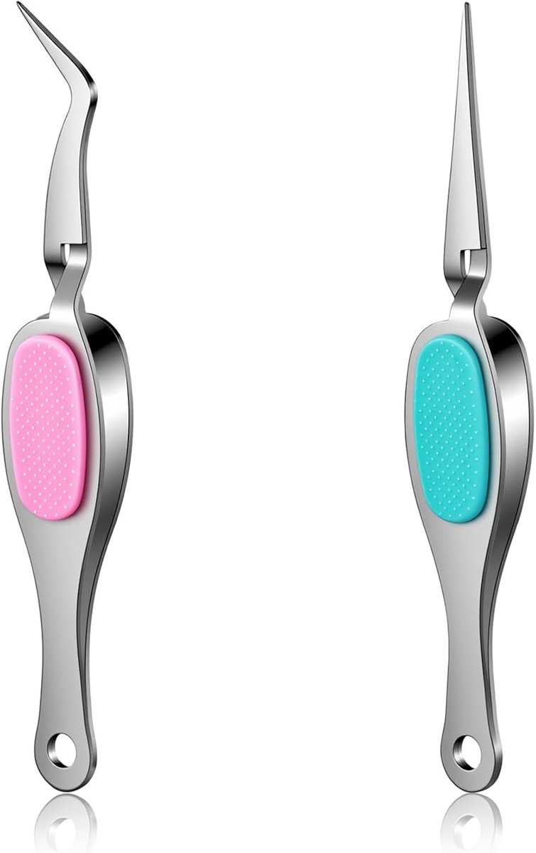 Pincetten, precisiepincetten, 12,5 cm roestvrijstalen pincetten, pincetten voor laboratorium, aquariumdieren, koraal, handwerk, koken en naaien (roze en blauw)