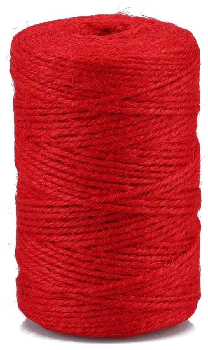 Vt products - Jute Touw - Knutselkoord - Stevig en veelzijdig - Rood