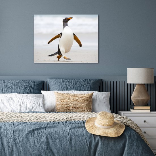 Pingouin court sur la plage 80x60 cm