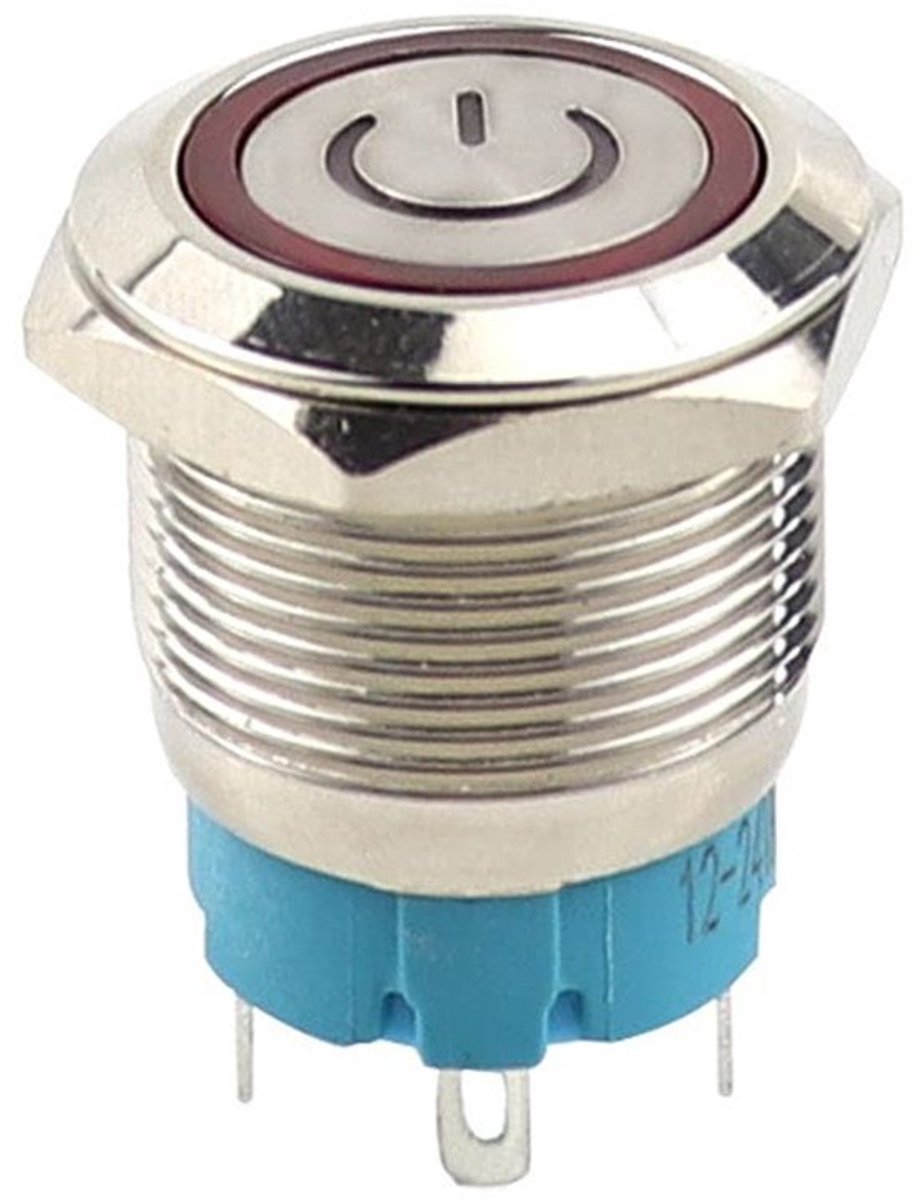 VT Goods - Metalen Vergrendeling Drukknop Schakelaar - 19mm