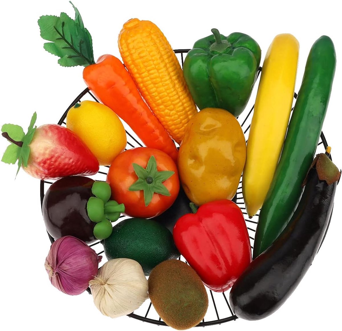 16 STKS Nep Realistische Plastic Groente Kunstmatige Levensechte Fruit Model Decoratie Kerst Thuis Faux Fotografie Rekwisieten Garneer Party Festival