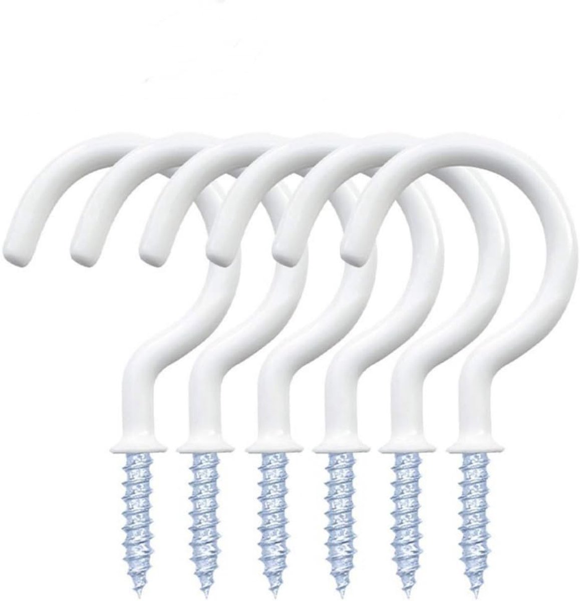 Haken, bekerplafondhaken, zware wandmontage, plastic dompelijzer, schroef-in-hangende plantenhouder, (2,9 inch wit)