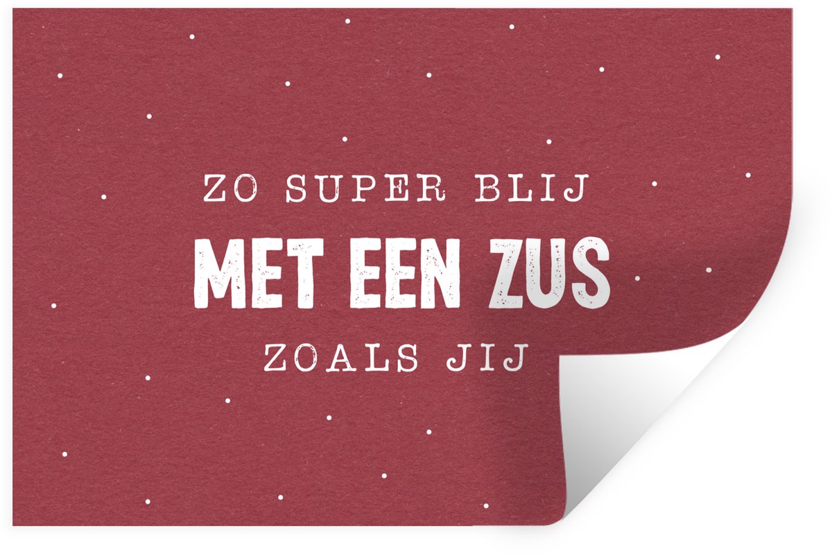 Muurstickers - Sticker Folie - Quotes - Zussen - Zus - Spreuken - Zo super blij met een zu