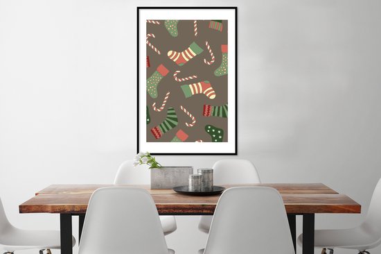 Patron de cannes à sucre et chaussettes de Noël 60x90 cm