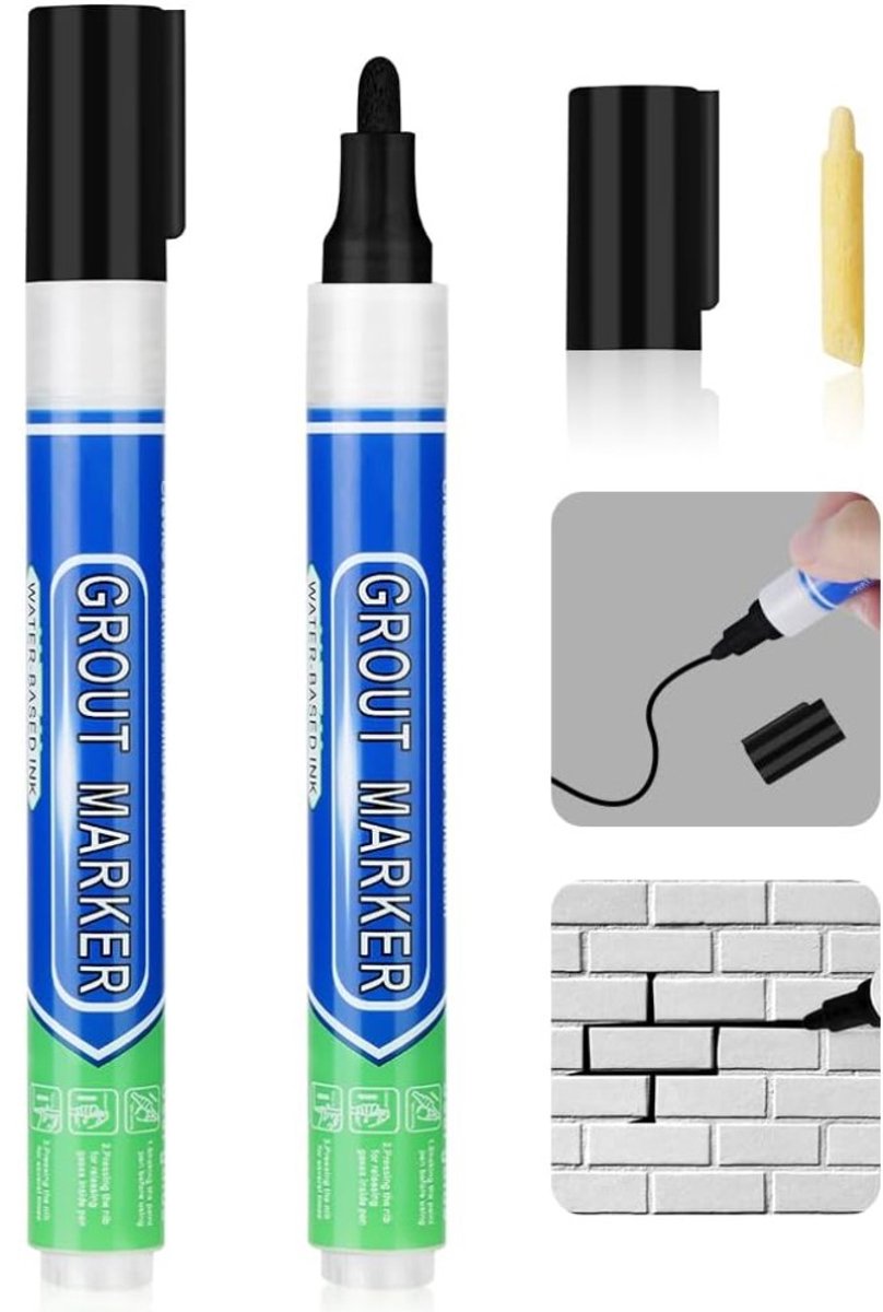 Voegenstift Zwart – Voegenmarker – Voegenpen – Voegverf Pen – Voegstift – Voegen Kleuren en Opfrissen – Tegelvoegen Reinigen – Voegkleuring – Tegelvoeg Marker – Badkamer, Keuken en Toilet