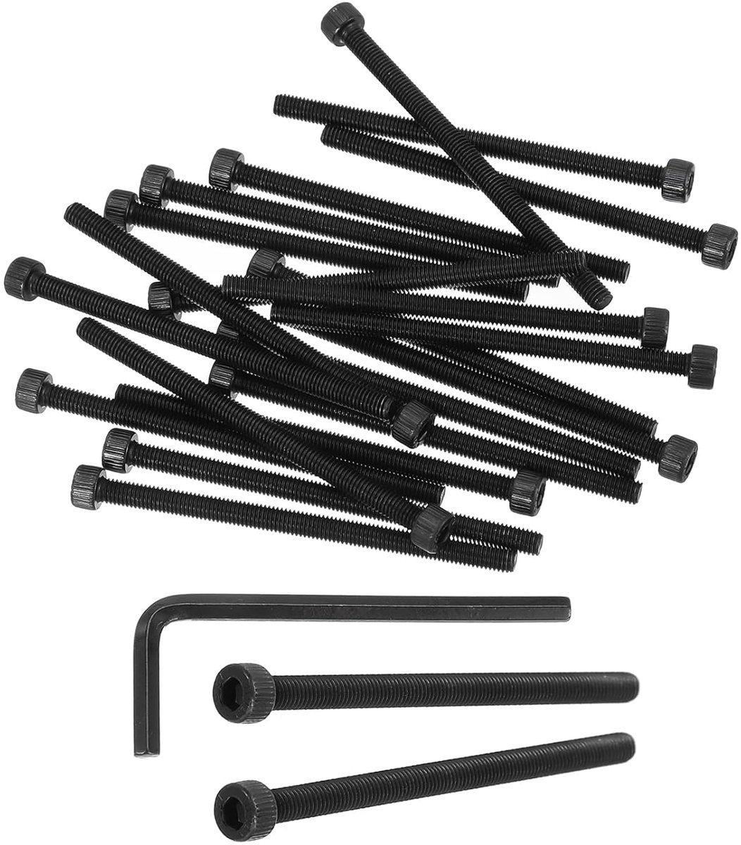 M5 x 80 mm zeskantschroeven met binnenzeskant, verpakking van 20 stuks, 12,9 graden koolstofstaal, zeskantschroef met zeskantsleutels, zwart
