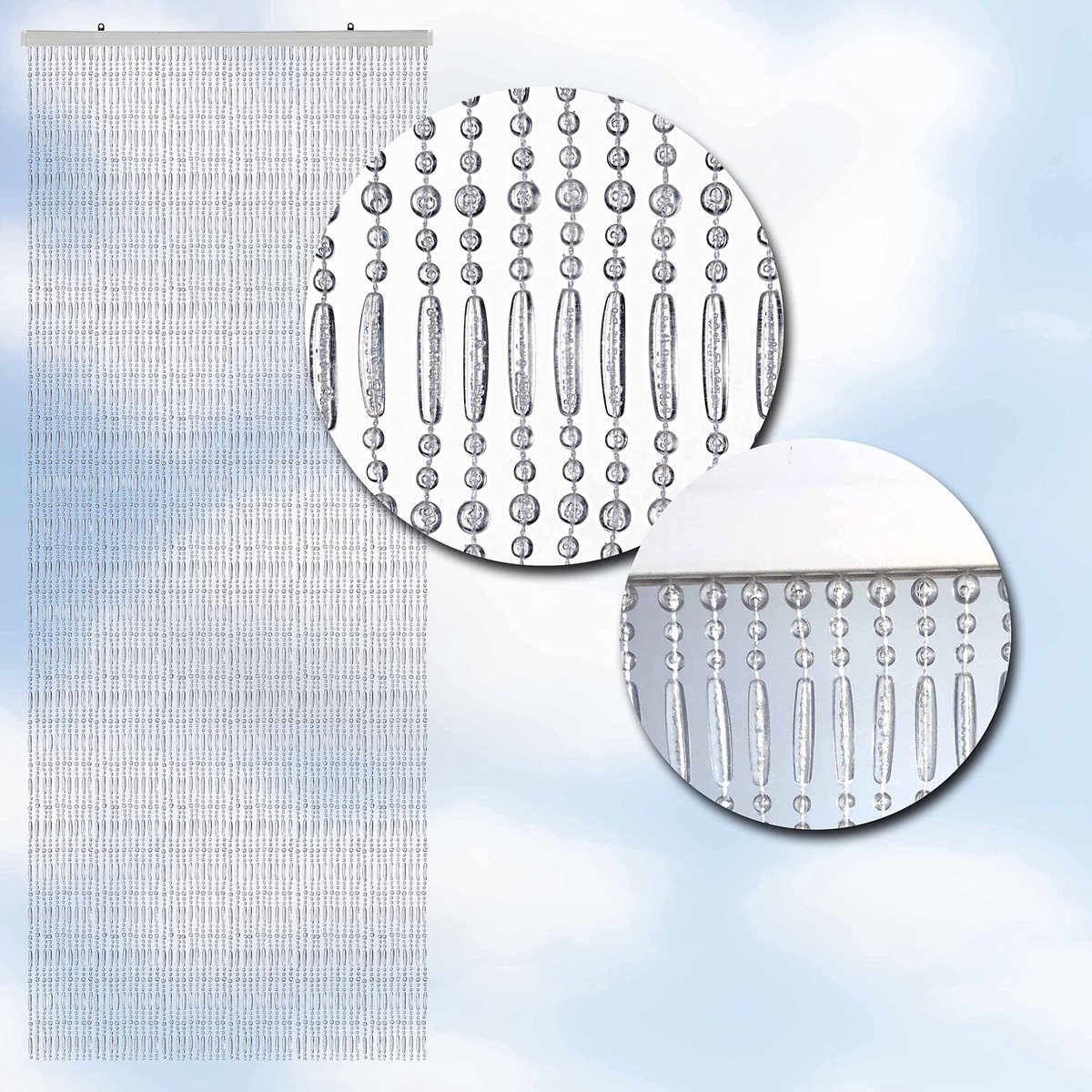 Vliegengordijn-deurgordijn- Perla 100x240 cm transparant