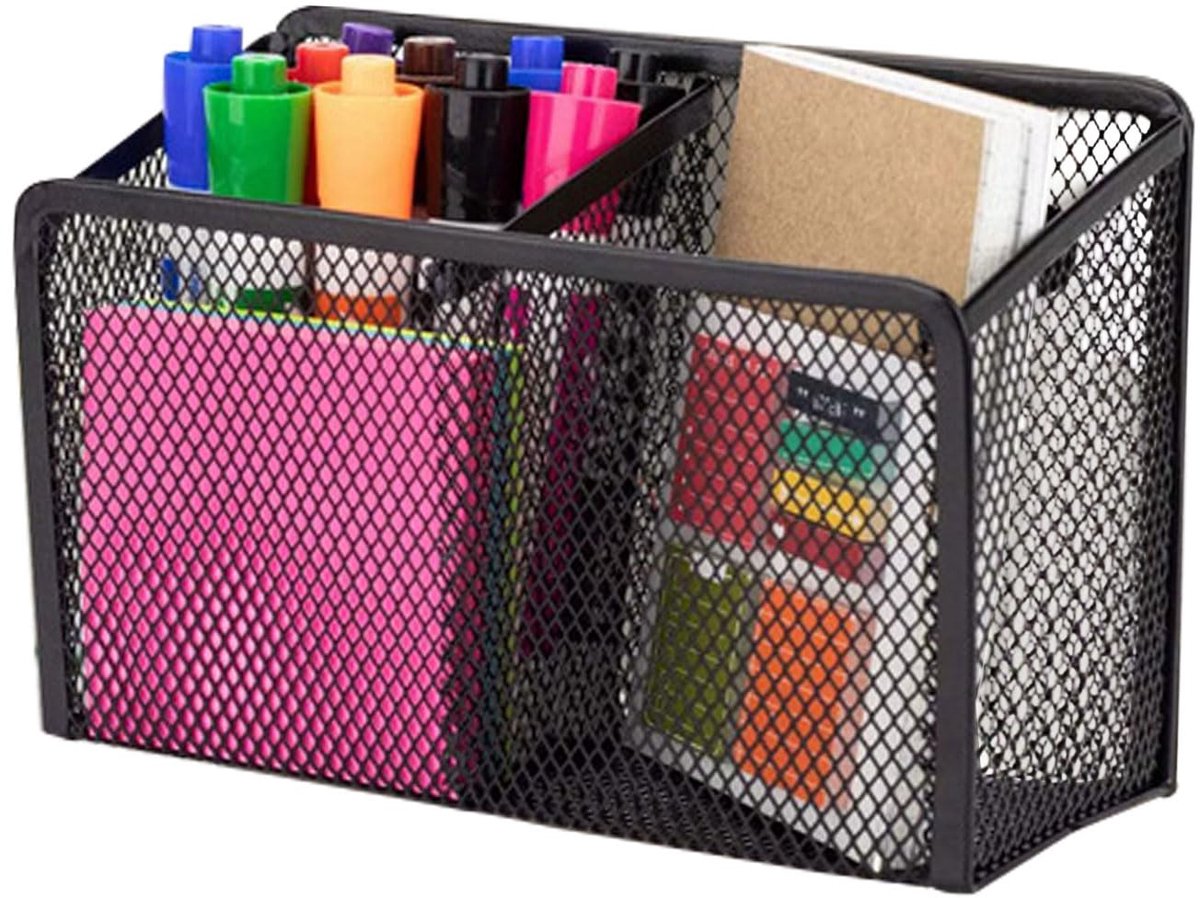 Zasjon Penhouder Magnetische Metalen Opbergmand Magneten Opbergdoos Magnetische Bureau Organizer Kantoorbenodigdheden Magnetische Penhouder voor Whiteboard, Koelkast, Kluisje