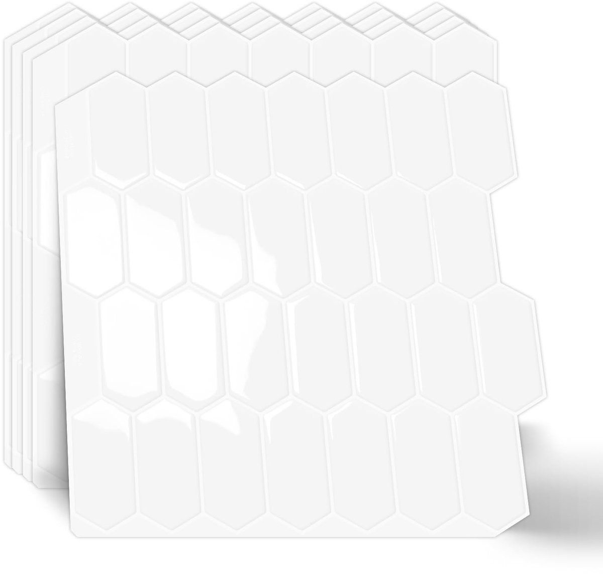 Dailygoods- Tegelstickers 3D-zelfklevend - Lange Zeshoekige Tegelstickers - Wandtegels - Keuken/Badkamer - 10 Vellen - 30,5x30,5 cm - Wanddecoratie
