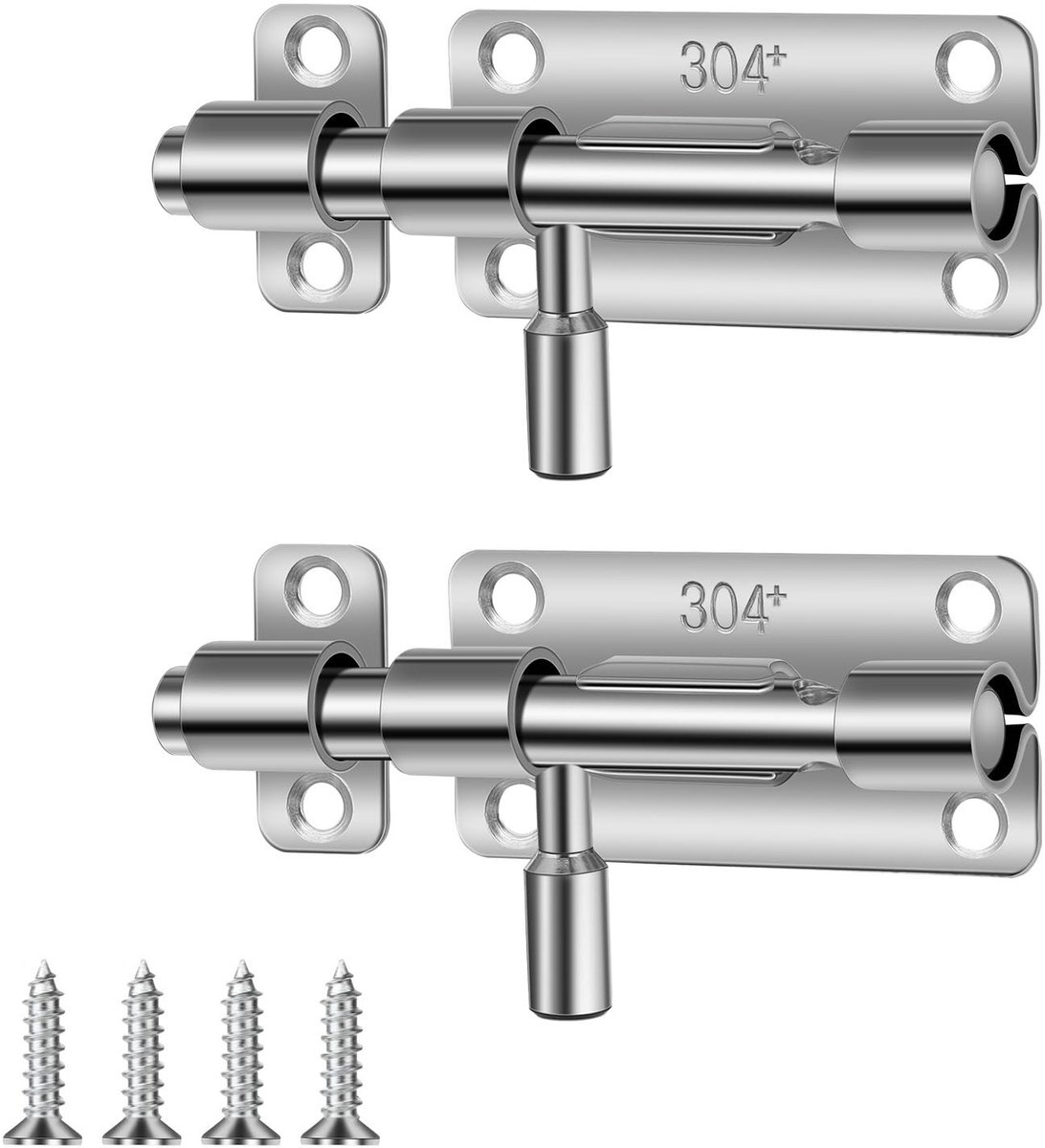 Dailygoods- Deurklink Roestvrij Staal - Deurklink Vergrendeling - Deurklink met Schild - Deurklink Bescherming - Deurklink met Rozet - 2 Stuks 10 cm - Grendel