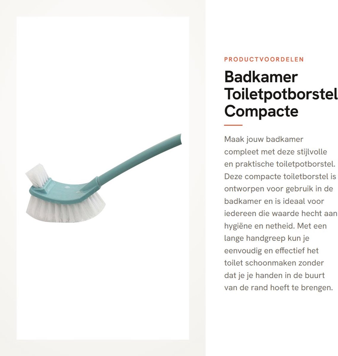 Dailygoods- Toiletborstel Compact - Toiletborstel met Houder - Gebogen Ontwerp - Lange Handgreep - Thuis Gebruik - Blauw - Toiletborstelset