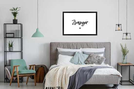 Cadre photo avec affiche - Proverbes - Enceinte - Maman - Citations - 90x60 cm - Cadre pour affiche