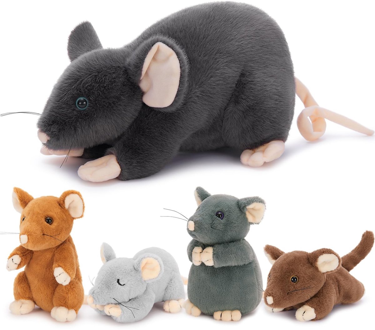 Pluche Muis XXL - Zachte Knuffel - Educatief Speelgoed - Veilig en Niet Giftig - 40 cm - Herstelt Vorm na Gebruik