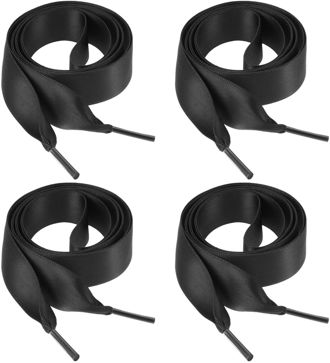 Dailygoods- Schoenveters 120 cm - Satijnen Veters - Platte Veters - 4 Stuks - Modieuze Ontwerpen - Polyester Materiaal - Schoenlussen