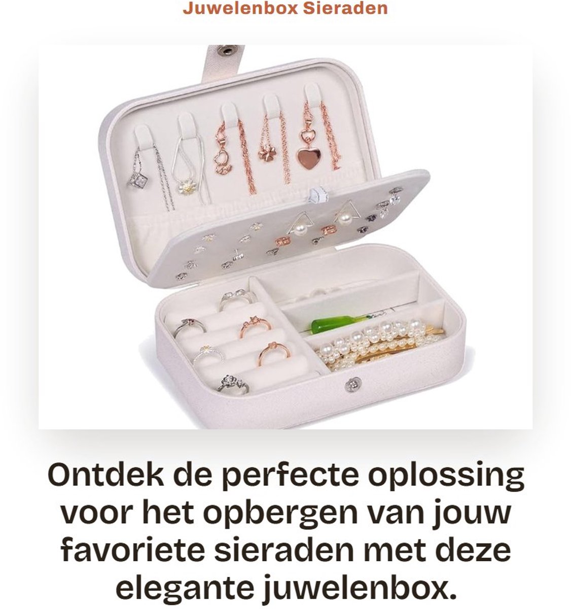 Dailygoods- Sieradenbox Drie-laags - Sieradendoos - Opbergruimte - Lichtgewicht - Verstelbare Indeling - Snap Sluiting - Sieradenopbergdoos