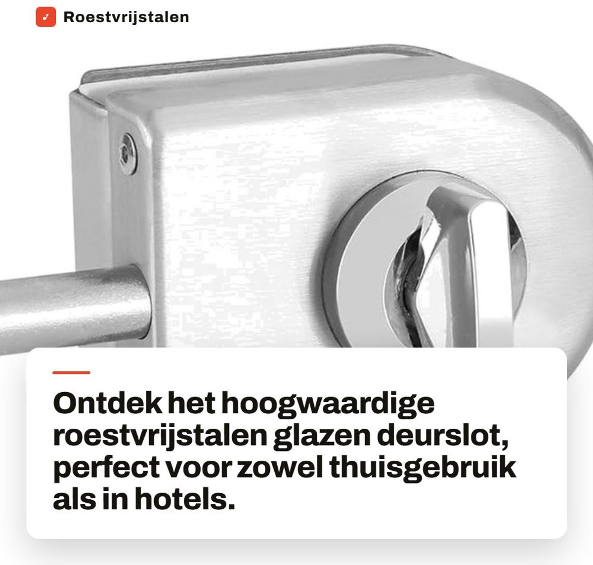 Dailygoods- Deurslot Roestvrij Staal - Glazen Deurslot - Draaiknop Vergrendeling - Voor Frameloze Glazen Deur - Makkelijk te Installeren - Geschikt voor 10-12 mm Dikte