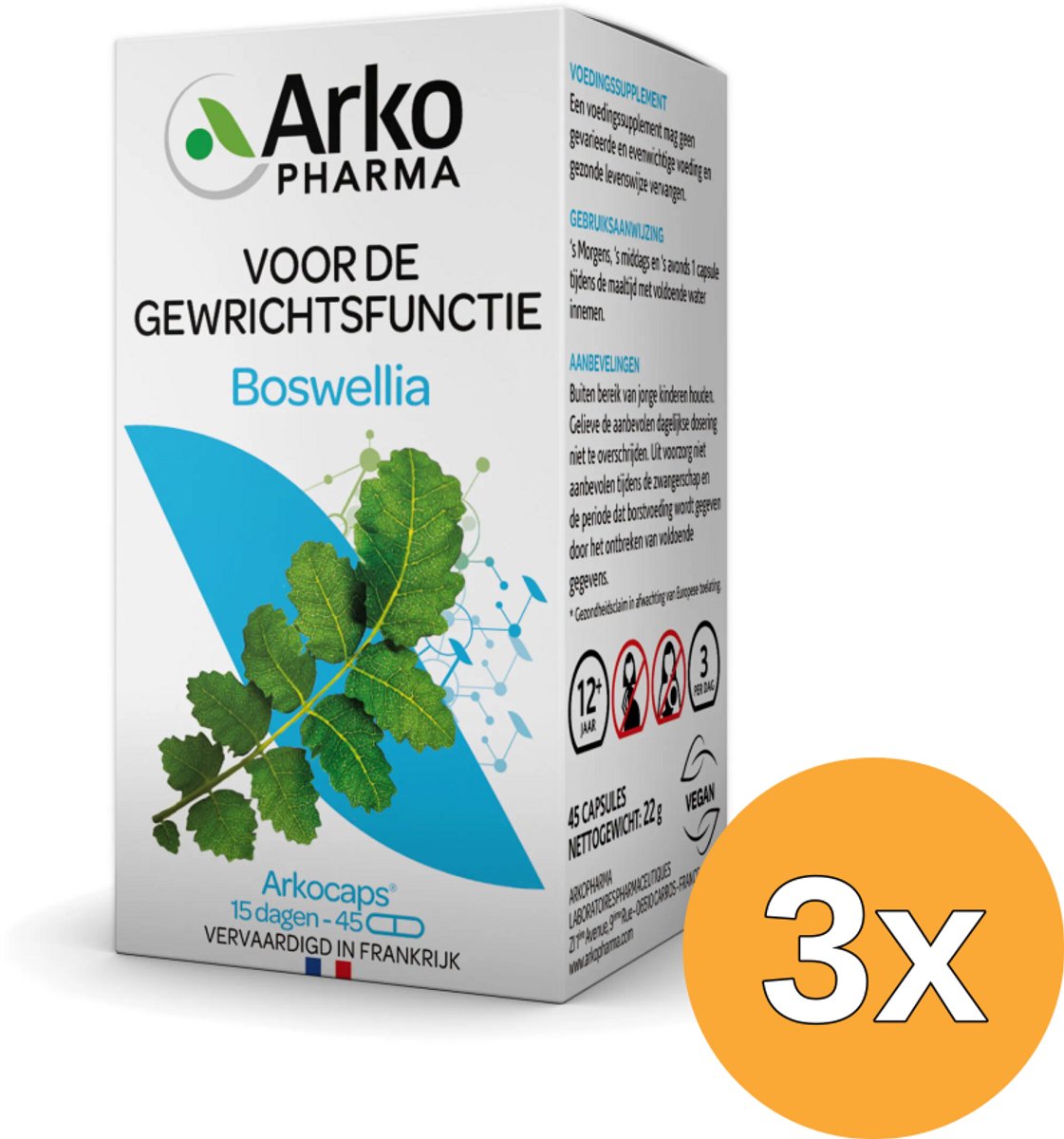 3x Arkocaps Boswellia (45 capsules)