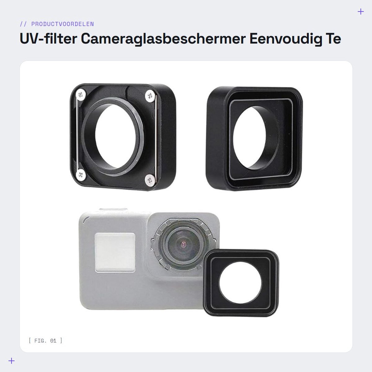 Dailygoods- UV-filter Eenvoudig te Installeren - Camerabeschermende Lens - Multifunctionele Lens - Kunststof - Reparatiedeellens - Schokbestendig - Cameraglas