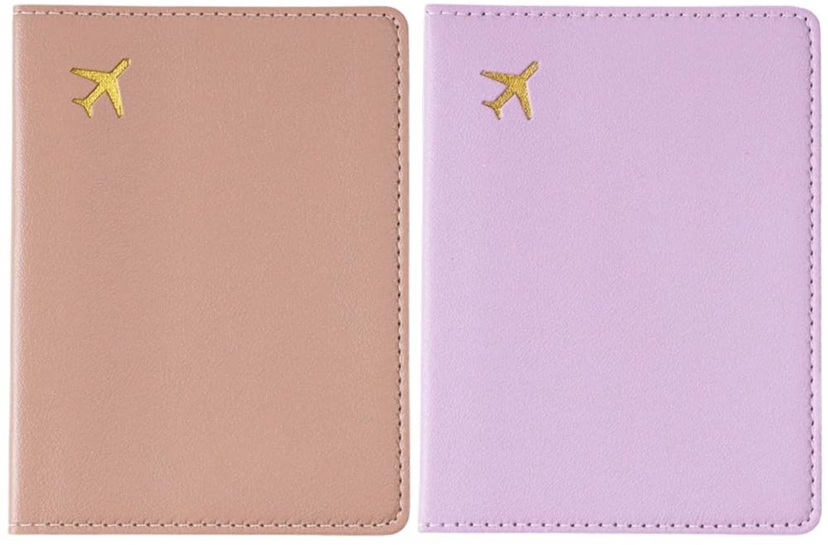 Dailygoods - 14,3 x 10,8 cm 2 STKS 2 Kleuren PU Lederen Paspoorthouder Covers Case Waterdicht RFID Blokkeren Reizen Portemonnee Paspoort Boek Kaartsleuven ID Tas voor Mannen Vrouwen Reizen Vakantie