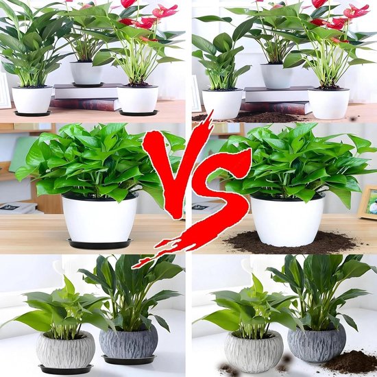 12 stuks onderborden, rond, planten, onderzetter, 20 cm, onderschotel, bloempot, bloemenonderzetter, kunststof, bloempotenmat, zwart, plantenonderzetter voor tuin, balkon, woonkamer — afbeelding 4