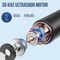 Gedetailleerd interieur van de "38 KHZ ULTRASOON MOTOR" van de elektrische tandsteenverwijderaar, toont ultrasone trillingen.