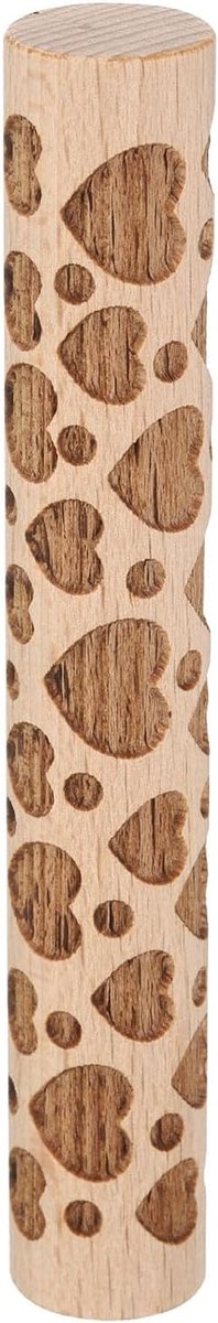 Klei Houten Roll 10 cm Hart Patroon Houten Rollen Pottenbakkerij Gereedschap Houtnerf Textuur Rollen voor Boetseerklei Bakken Diy Boetseerklei