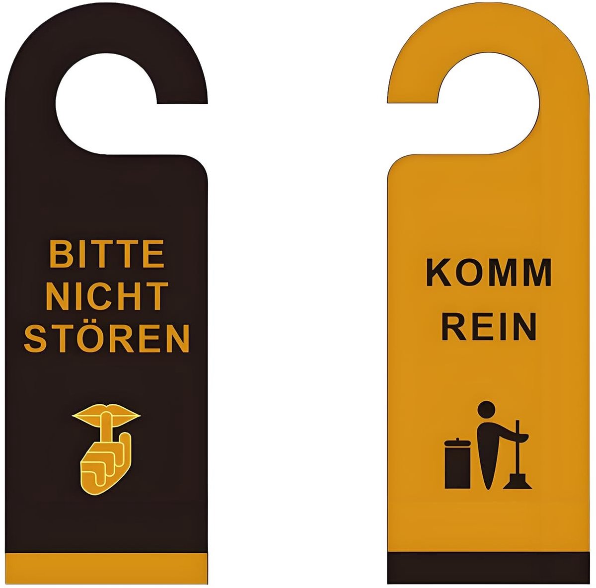 Dailygoods- Deurbordjes 4 stuks - Dubbelzijdig Bedrukt - PVC - Deurhangers - Kinderen/Kantoor - 8 x 24 cm - Waterdicht