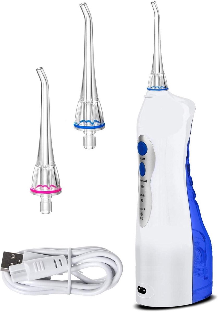 Elektrische Monddouche - Water Flosser - Mondhygiëne Verbeteren - Draadloos Draagbaar - 160 ml Reservoir - Wit