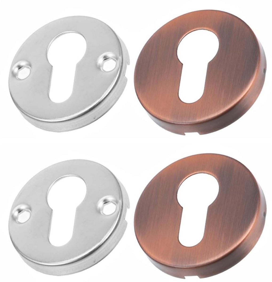 Dailygoods- Rozetafdekking 304 Roestvrij Staal - Sleutelgatafdekking - Ronde Deurslot-Beschermplaat - 2 Stuks - Ø 53 mm x 9 mm - Corrosiebestendig - Sleutelrozet