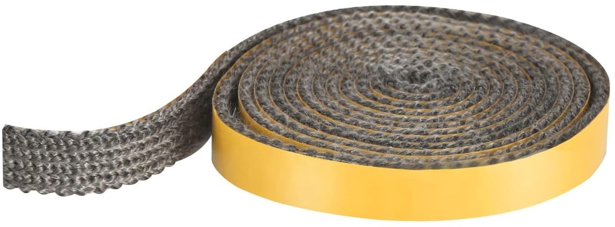 Dailygoods- Afdichtband Hittebestendig - Zelfklevende Afdichting - Kachelpijp/Schoorsteenverlenging - Glasvezel - 2 mm × 15 mm × 2,5 m - 1 x Kaminruit Afdichting - Haardafdichting