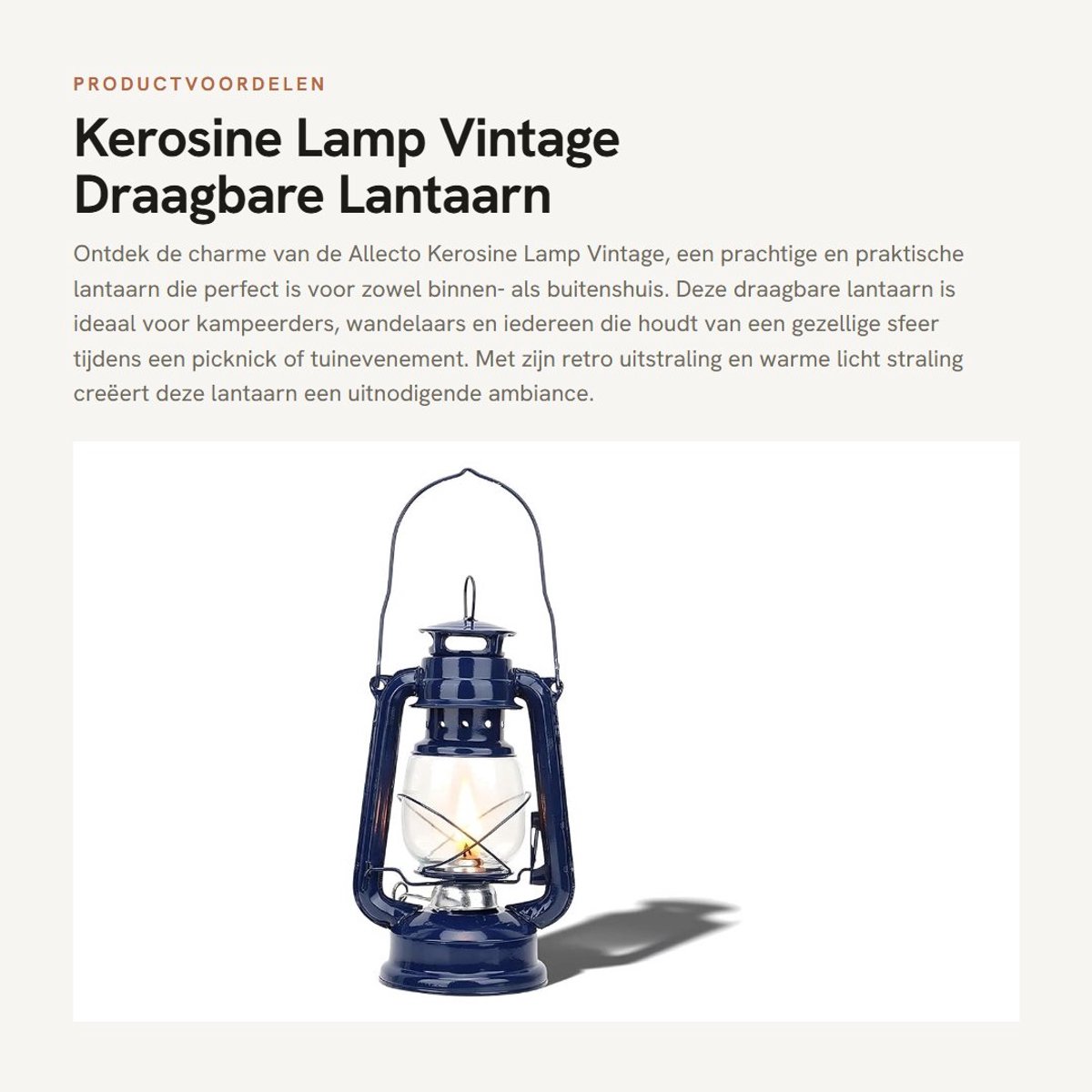 Dailygoods- Kerosine Lantaarn Retro - Stormlantaarn - Petroleum Lamp - Draagbaar - Buitenverlichting - Decoratief voor Slaapkamer/Woonkamer - Petroleumlamp