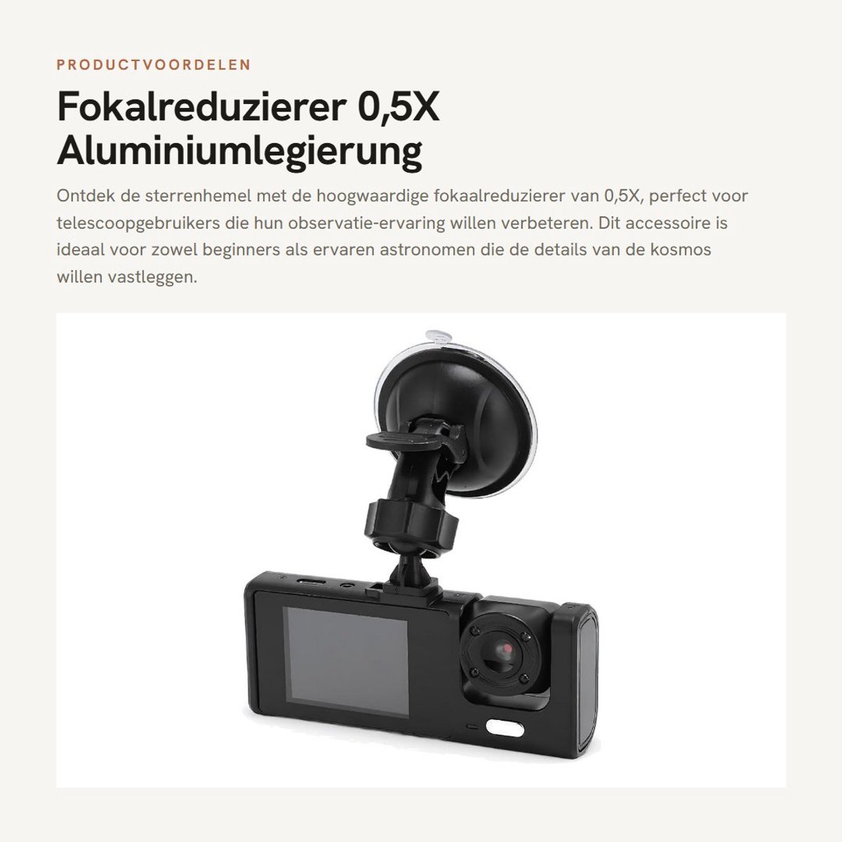 Dailygoods- Fokalreduzierer 0,5X - Aluminiumlegering - 1,25 inch Aansluiting - M28 Schroefdraad - Geschikt voor Oculair/Cameragebruik - Compacte Maat 30 x 13 mm - Telescoopaccessoire