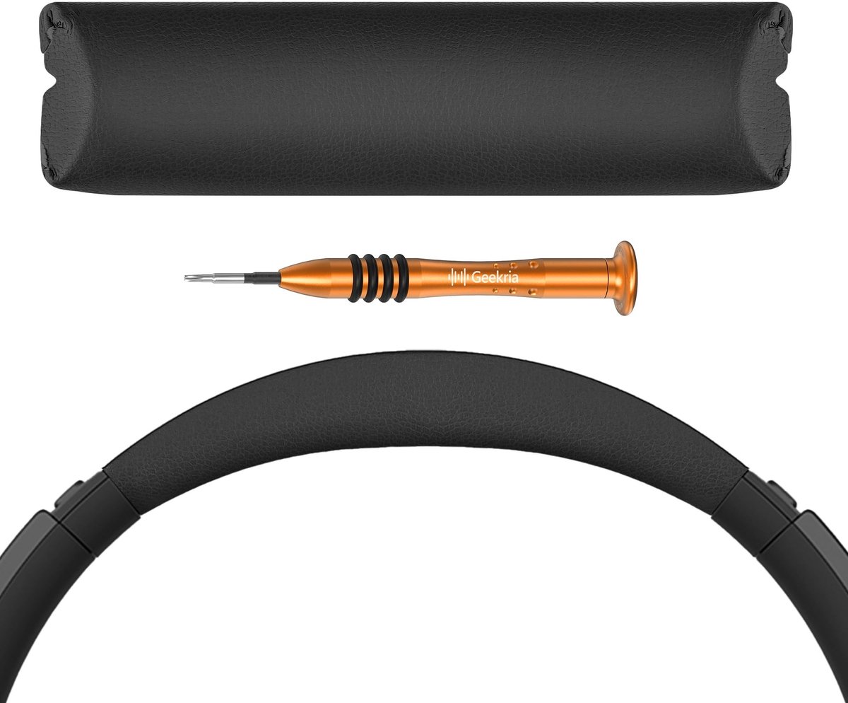 Dailygoods - Geekria Eiwit lederen hoofdband pad compatibel met Sony WH-1000XM2/MDR-1000X hoofdtelefoon, vervangende band reparatieonderdeel (zwart)