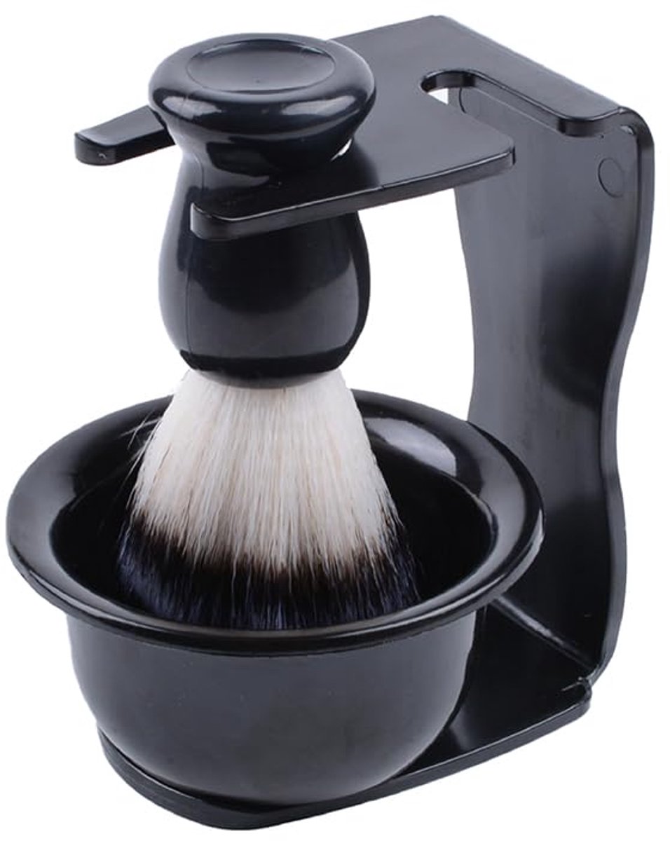 Scheerkwasten,3 in 1 scheerset voor Mannen haar baard borstel met standaard scheerapparaathouder en scheerkom voor Vaderdaggeschenken