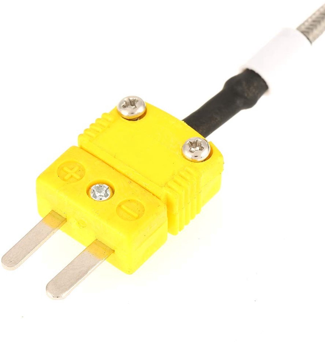 Dailygoods- Thermoelement - EGT-K met Exposed Tip - Temperatuursensor - Roestvrij Staal - 80 mm Lengte - 2 m Kabel - Verstelbare Drukvergrendeling